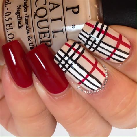 plaid nail burberry stickers for sale|25 Burberry Nails for a holiday plaid nail design.